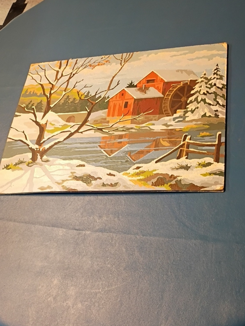Red Mill Winter Landscape Wall Art - Classic Scenic Print
